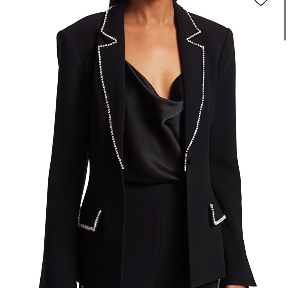 Cinq à Sept Yumi Rhinestone Trim Blazer